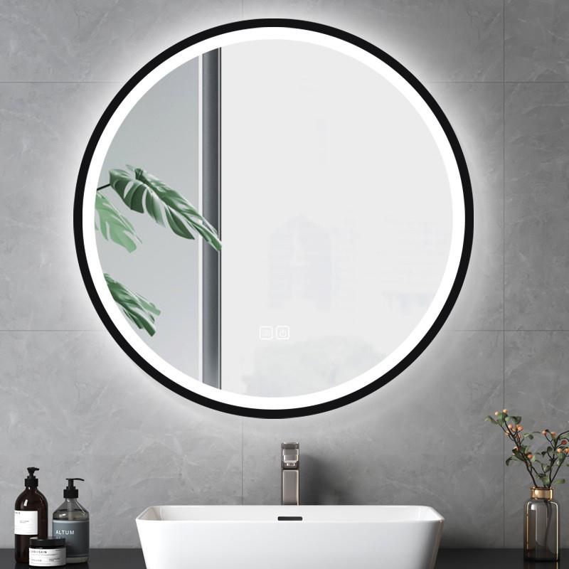 Modern LED bathroom mirror with touch defogger