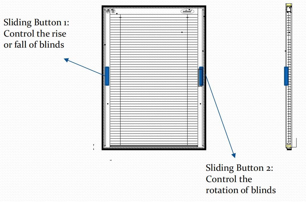 Detail of the hollow blinds Detail of the hollow blinds