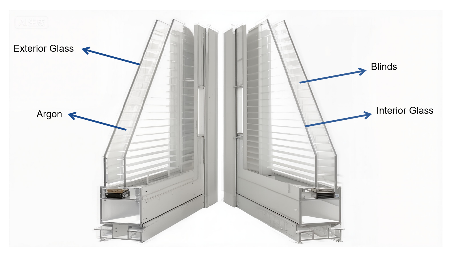 Sectional View of Insulated Blind Glass Sectional View of Insulated Blind Glass