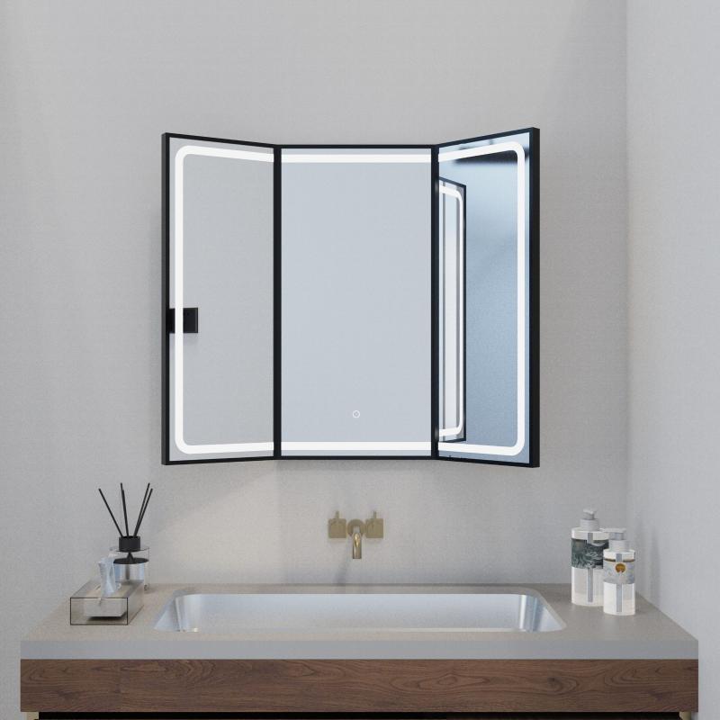 TF01 | Tri-Fold LED Vanity Mirror – Metal Frame, Adjustable Angles, Anti-Fog & Soft Lighting