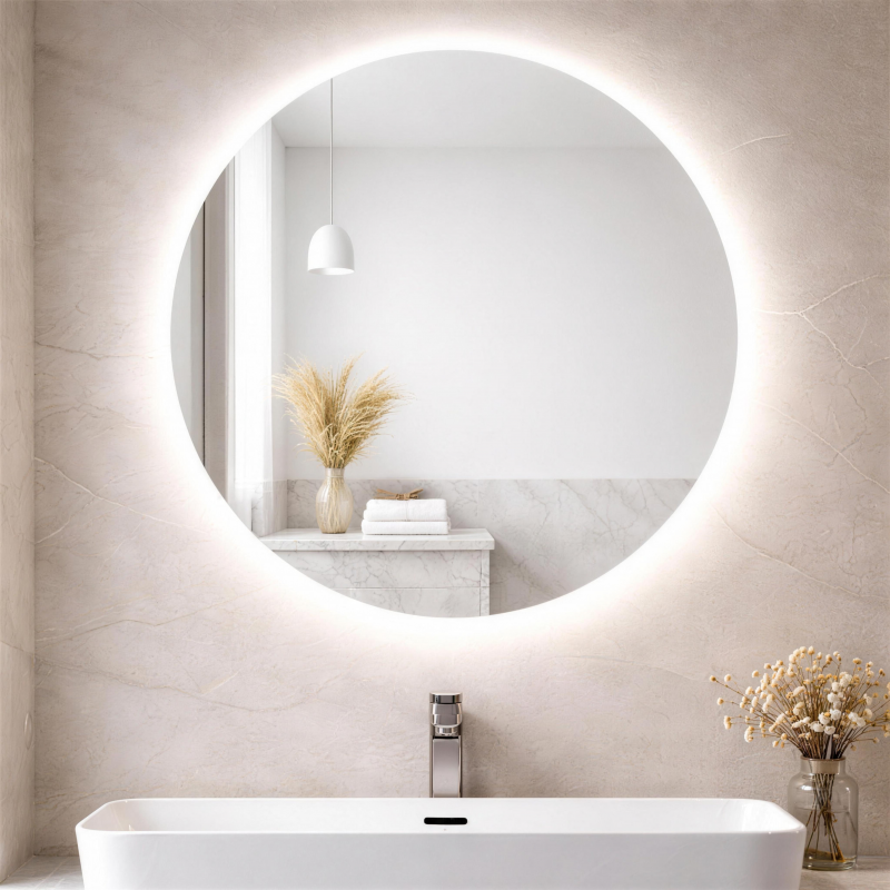 Bathroom Backlit LED Mirror with Touch Switch and defogger