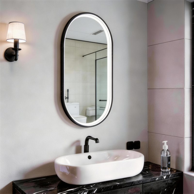 VEROLA-02 Round Framed LED Bathroom Mirror