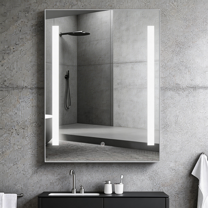 JU03 LED Mirror | 600x800mm Rectangular, Touch Sensor