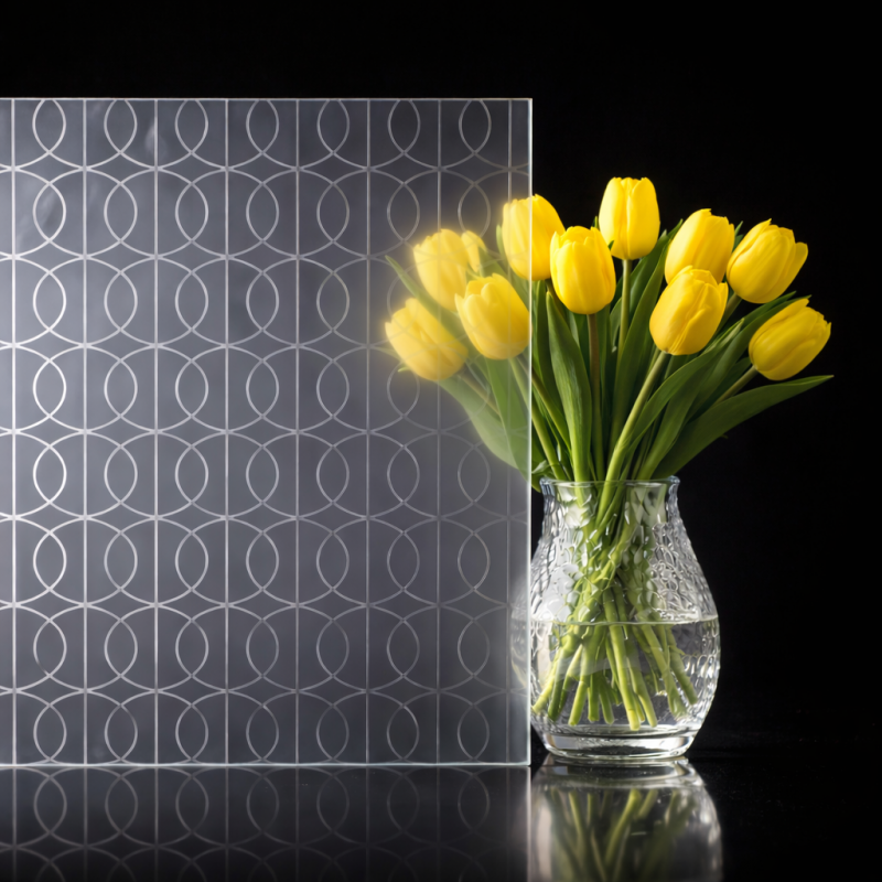 Patterned Frosted Glass for Doors, Partitions & Windows | Decorative Privacy Solution