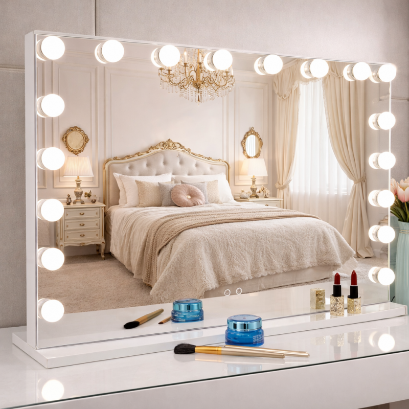 VA01 | LED Vanity Mirror – Rectangular Design with Soft Lighting for Commercial Use