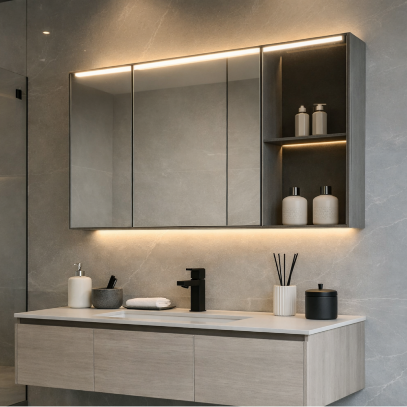 MC05 LED Medicine Cabinet with Mirror for Bathroom