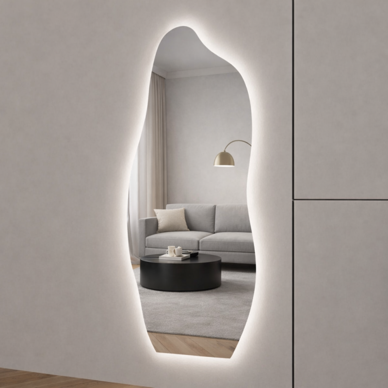 Irregular Frameless LED Full Length Mirror with Backlight